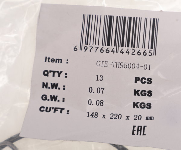 GTE Ремкомплект для домкрата GTE-TH95004 (01) прокладки и уплотнения GTE