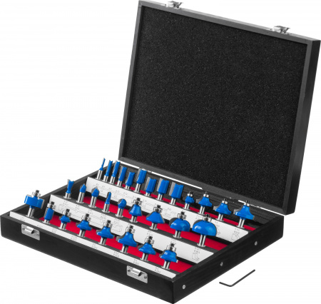 ЗУБР 30 шт, набор профильных фрез по дереву, Профессионал (28796-H30)