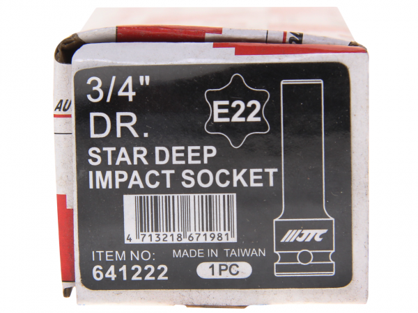 JTC Головка торцевая 3/4" TORX E22 глубокая L=110мм JTC JTC Головка торцевая 3/4" TORX E22 глубокая L=110мм JTC