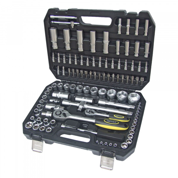 Набор торцевых головок ER-80108 1/4"&1/2"DR 6-гранный 108 предметов ЭВРИКА 1/3 Набор торцевых головок ER-80108 1/4"&1/2"DR 6-гранный 108 предметов ЭВРИКА 1/3