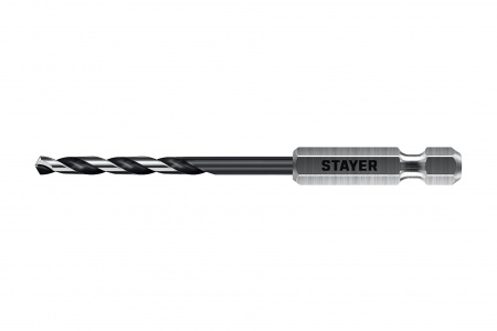 STAYER НЕХ-1/4″, d 3.5 х 93 мм, сверло по металлу для винтовёртов и шуруповертов IMPACT READY (29603-3.5)