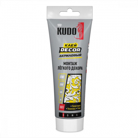 Жидкие гвозди Kudo Home Decor для монтажа легкого декора (на акриловой основе) белые 200мл (12) +5С