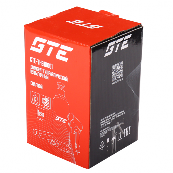 GTE Домкрат бутылочный 10т 180-430мм GTE