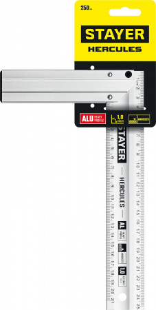 STAYER 250 мм, жесткий столярный угольник, Professional (3432-25)