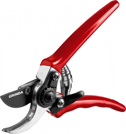 GRINDA G-44, 152 мм, закаленные лезвия, тефлоновое покрытие, алюминиевые рукоятки, виниловое покрытие, плоскостной мини-секатор (8-423000)