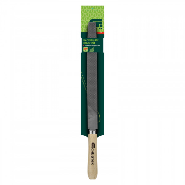 Напильник плоский, 250 мм, деревянная ручка Сибртех