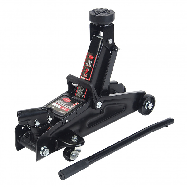 Домкрат гидравлический RF-TH22005C подкатной 2т с вращающейся ручкой 180° и резиновой накладкой (h min 140мм, h max 340мм,вес 10 кг) в кейсе ROCKFORCE