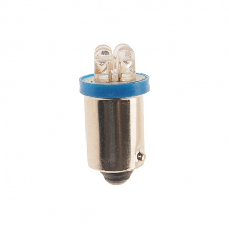 Автолампа T4W (BA9s) 4 LED BLUE 10лм 12V MEGAPOWER /10 /100 OLD
