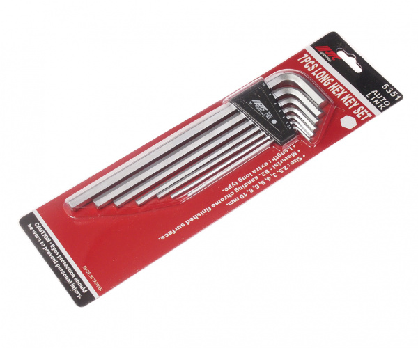 JTC Набор ключей шестигранных 2.5-10мм Г-образных экстрадлинных 7 предметов JTC JTC Набор ключей шестигранных 2.5-10мм Г-образных экстрадлинных 7 предметов JTC