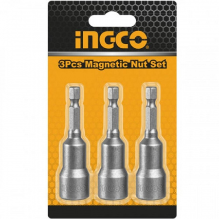 Бита ключ насадка магнитная  8*65 мм 1/4"  3 шт INGCO AMN0831