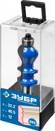 ЗУБР 22.2 x 41 мм, хвостовик 12 мм, фреза кромочная фигурная №2, Профессионал (28713-22.2)