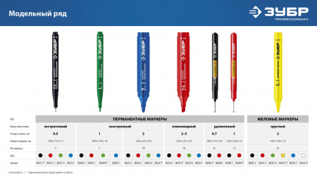ЗУБР Колибри-20 черный, наконечник L 20 мм, ᴓ 2 мм, перманентный маркер для отверстий (06328-2)