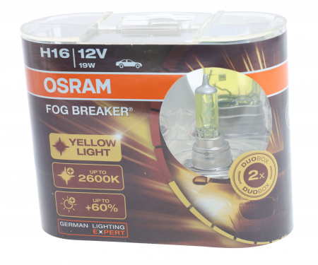 Автолампа H16 (19) PGJ19-3 FOG BREAKER 2600К (евробокс,2шт) 12V OSRAM /1/10/100