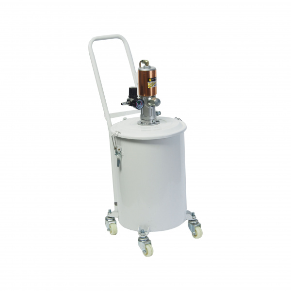 Нагнетатель смазки ER-44002 пневматический (раб.давл.:5.4 бар;подача:5 гр/сек.;тип смазки:#0-#3, с емкостью на 20л) ЭВРИКА /1