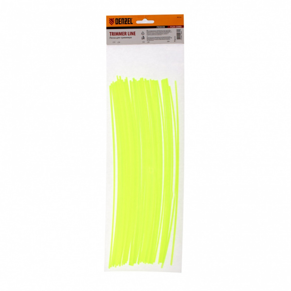 Леска для триммера, квадратная нарезанная 2.4 мм х 30 см, 50 шт Flex cord Denzel