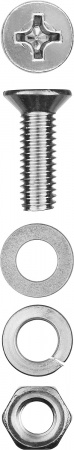 ЗУБР DIN 965, M6 х 20 мм, цинк, 12 шт, винт с гайкой и шайбами (303456-06-020)