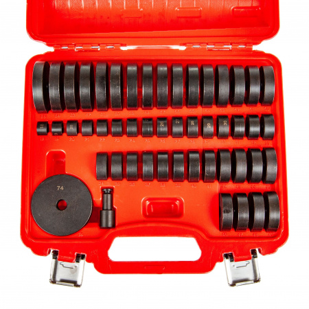 Набор инструмента ER-86739, оправок для монтажа подшипников, втулок, сальников, 51пр.(18-65мм с шагом 1мм, 75мм) ЭВРИКА /1/1