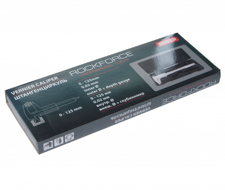 Штангенциркуль RF-5096P (0-125мм, 0.02мм; внутр. Ø, наруж. Ø + глубиномер), в пластиковом футляре ROCKFORCE /1