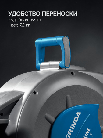 GRINDA HRA-20, шланг 20м x 1/2″, на поворотном кронштейне настенная, поливочный набор 4 предмета, катушка автоматическая со шлангом ProLine (428470)