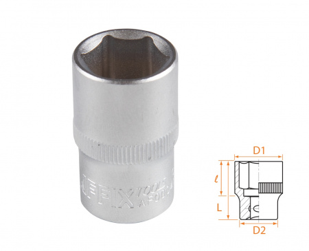 Головка торцевая стандартная шестигранная 1/2", 17 мм AFFIX AF00040017