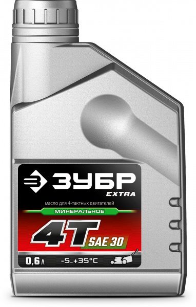 ЗУБР 4Т-30, 0.6 л, минеральное масло для 4-тактных двигателей, EXTRA (70617-06)