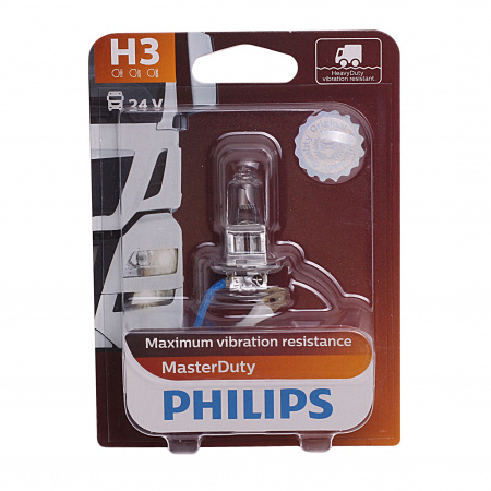 Автолампа H3 (70) PK22s MasterDuty (блистер) 24V PHILIPS 1/10/100 HIT (замена P-13336HD)
