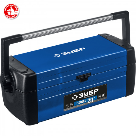 ЗУБР СОЮЗ-28, 710 x 270 x 260 мм, (28″), Металлический ящик для инструментов, Профессионал (38151-28)