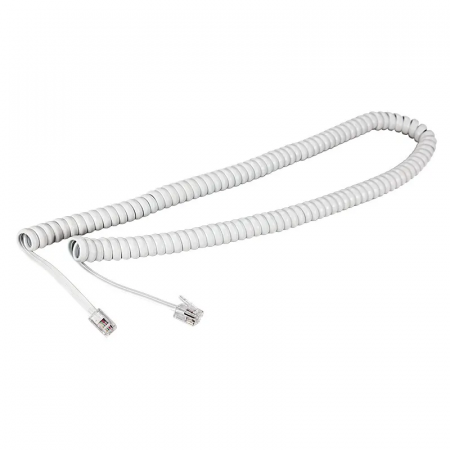 Телефонный шнур витой трубочный  REXANT RJ-10, 4P-4C, 4 м, черный 18-2043