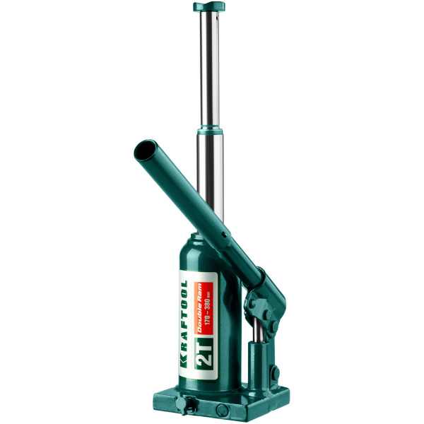 KRAFTOOL DOUBLE RAM, 2 т, 170 - 380 мм, с увеличенным подъемом, двухштоковый бутылочный домкрат (43463-2) KRAFTOOL DOUBLE RAM, 2 т, 170 - 380 мм, с увеличенным подъемом, двухштоковый бутылочный домкрат (43463-2)
