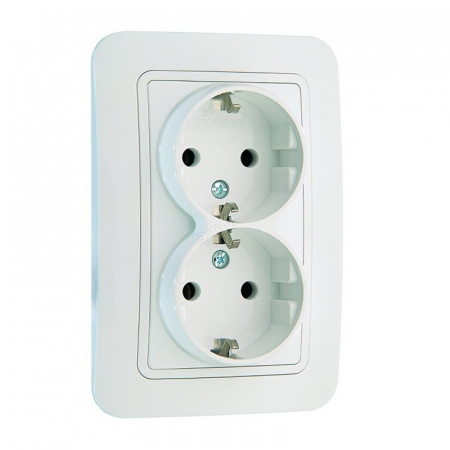 Розетка с/у Mimoza 12082, 2 гнезда, c/з, 16А, 230В, IP20
