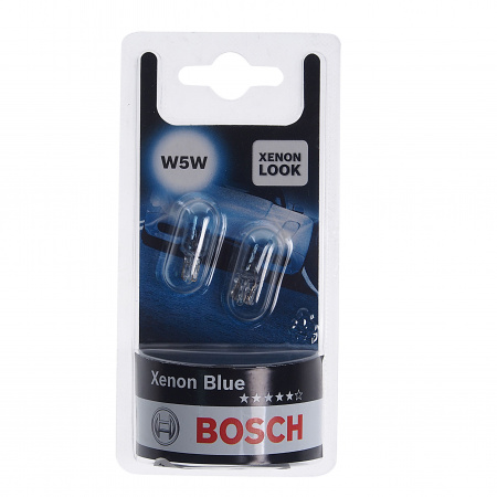 Автолампа W5W (W2.1*9.5d) (блистер, 2шт) XENON BLUE 12V BOSCH /1
