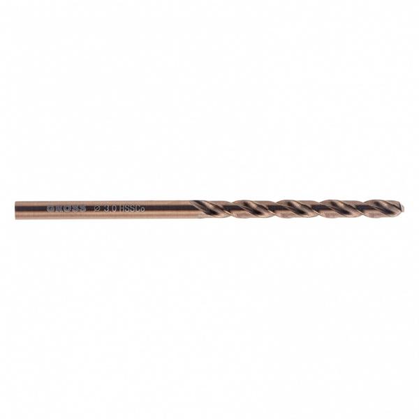 Сверло спиральное по металлу, 3 мм, HSS-Co, 2 шт Gross