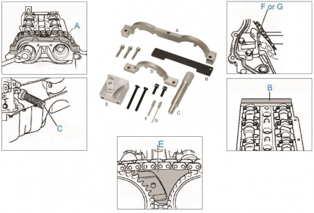 JTC Набор приспособлений для фиксации коленвала и распредвала (OPEL,VAUXHALL,CHEVROLET) JTC