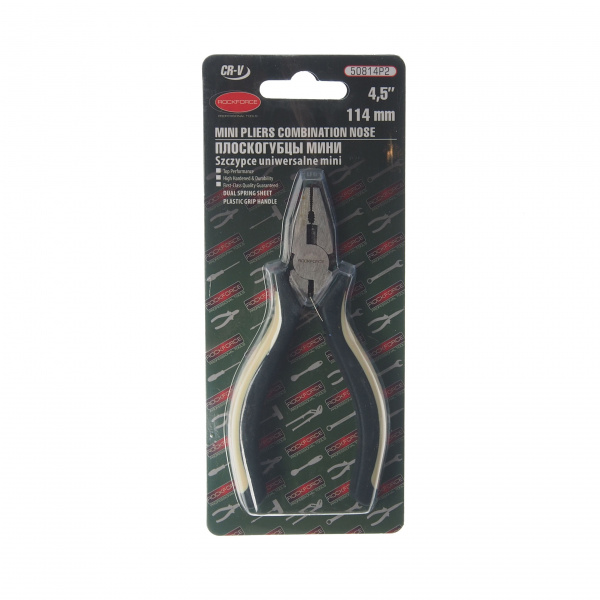 Плоскогубцы RF-50814P2 комбинированные мини Cr-V 4.5''-114мм, в блистере ROCKFORCE /1/
