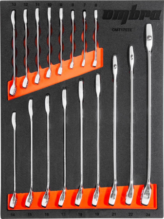 OMT17STE Набор ключей комбинированных 6-24 мм в EVA ложементе 280х375 мм, 17 предметов