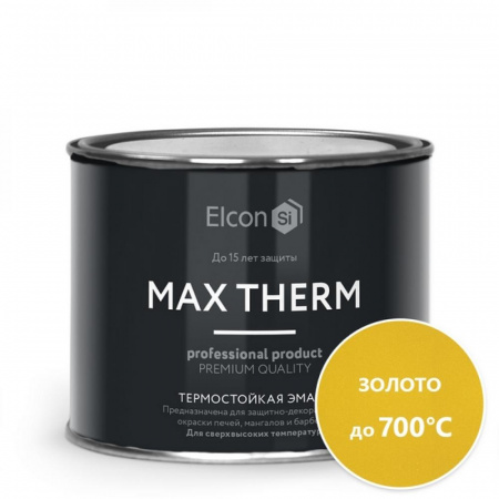Эмаль термостойкая 700град золото 0,4кг Elcon (24)