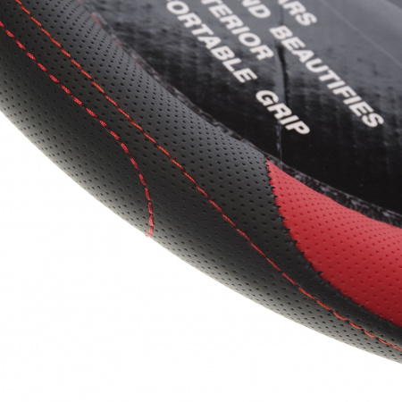 Оплетка руля MIS-17STW55 (M) BLACK/RED MISTAR /1/25