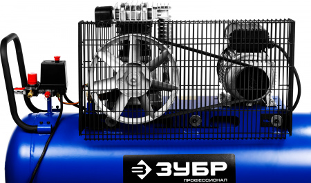 ЗУБР 440 л/мин, 100 л, 2200 Вт, ременной масляный компрессор, Профессионал (ЗКПМ-440-100-Р-2.2)