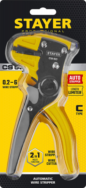STAYER CS-50, 0.2 - 6 мм2, автоматический стриппер, Professional (22636) STAYER CS-50, 0.2 - 6 мм2, автоматический стриппер, Professional (22636)