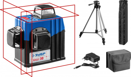 ЗУБР КРЕСТ 3D, №2, 20 - 70 м, лазерный нивелир, Профессионал (34908-2)