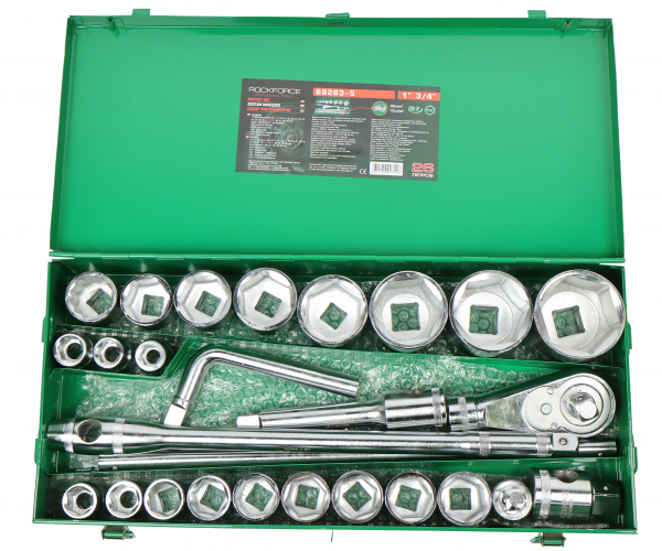 Набор торцевых головок RF-68263-5: 3/4"DR 6-гранных 17-50мм 1"DR 55-60мм 26пр. ROCKFORCE /1 Набор торцевых головок RF-68263-5: 3/4"DR 6-гранных 17-50мм 1"DR 55-60мм 26пр. ROCKFORCE /1