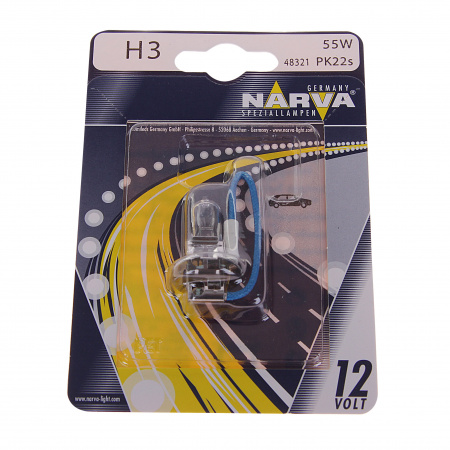 Автолампа H3 (55) PK22s (блистер) 12V NARVA /1/10