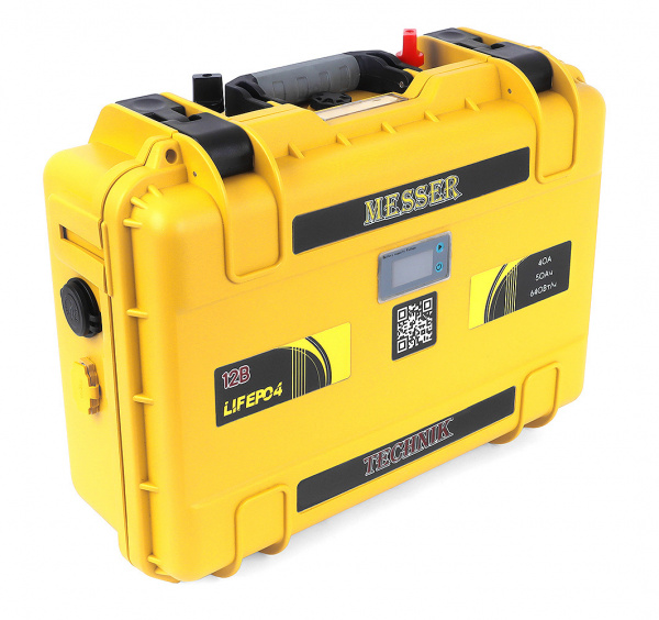 Литий-железо-фосфатный аккумулятор TECHNIK MESSER в защитном кейсе 12В 50Ач 30А с зарядным устройством 15А