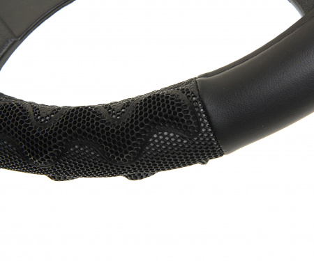 Оплетка руля AP-1948BK/GY (M) экокожа AUTOPROFI /1/20