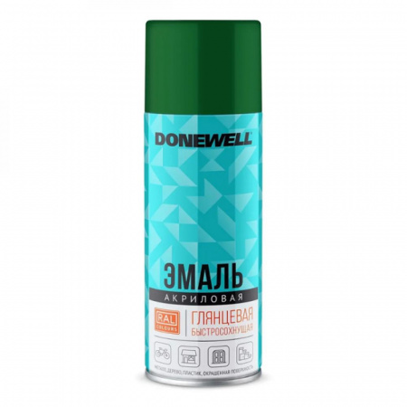 Эмаль аэроз. акриловая зеленая глянцевая RAL6029 520мл Donewell DW-A6029 (12)