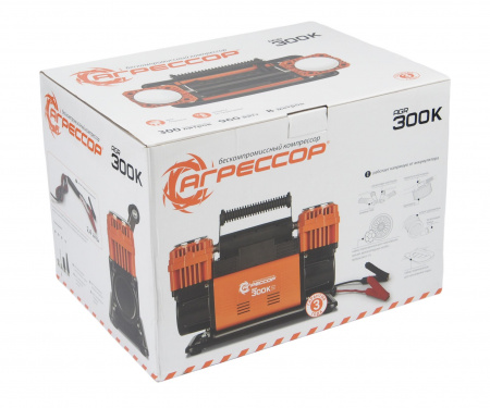 Компрессор АГРЕССОР AGR-300K поршневой (300л/мин) 12V AUTOPROFI /1/2