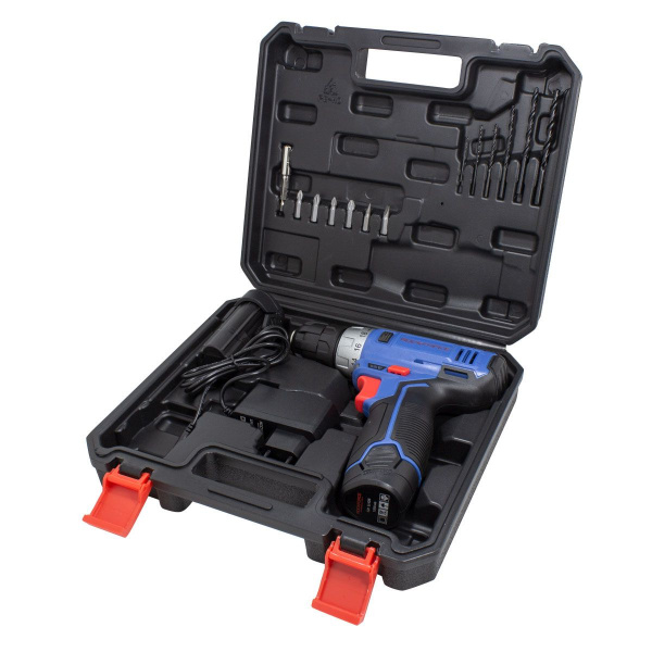 Шуруповерт RF-BT-CD11-A1: аккумуляторный 12V,1.3Ah патрон 0,8-10мм(2 шт Li-ion, индикатор зарядки .сверло 1.5,2,3,4,5,6мм.биты PH1,2 PZ1,2,SL5,6 и бит
