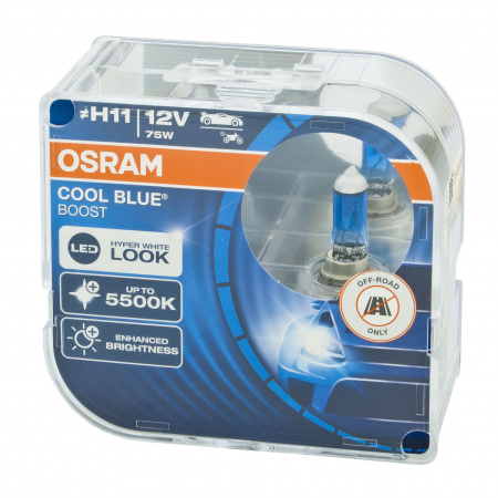 Автолампа H11 (75) PGJ19-2 COOL BLUE BOOST до 5500K (евробокс, 2шт) 12V OSRAM /1/10