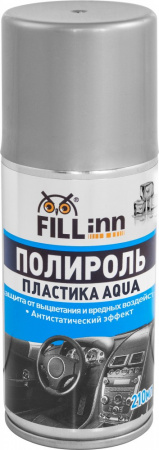 FL146 Полироль пластика AQUA (пенный, глянцевый) чёрный лёд, 210 мл (аэрозоль)