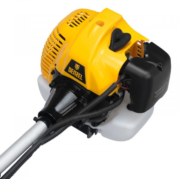 Триммер бензиновый DT-43E, 43 см3, неразъемная штанга, электростартер, состоит из 2 частей Denzel 